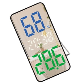 Taeuda Vertical Digital Alarm Clock with Clear Temperature Readout, Blue LED Number, and Surfaces