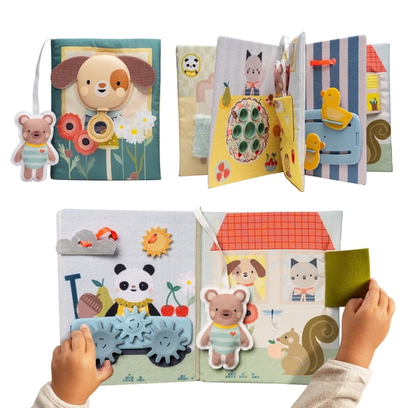 Taf Toys Home Busy Book for Toddlers 1-3 Interactive Educational Learning Quiet Book, Montessori toys for Boy Girl Gift, Ideal Toddler Busy Book for 1 Year Old Busy Board Quiet Activity Books