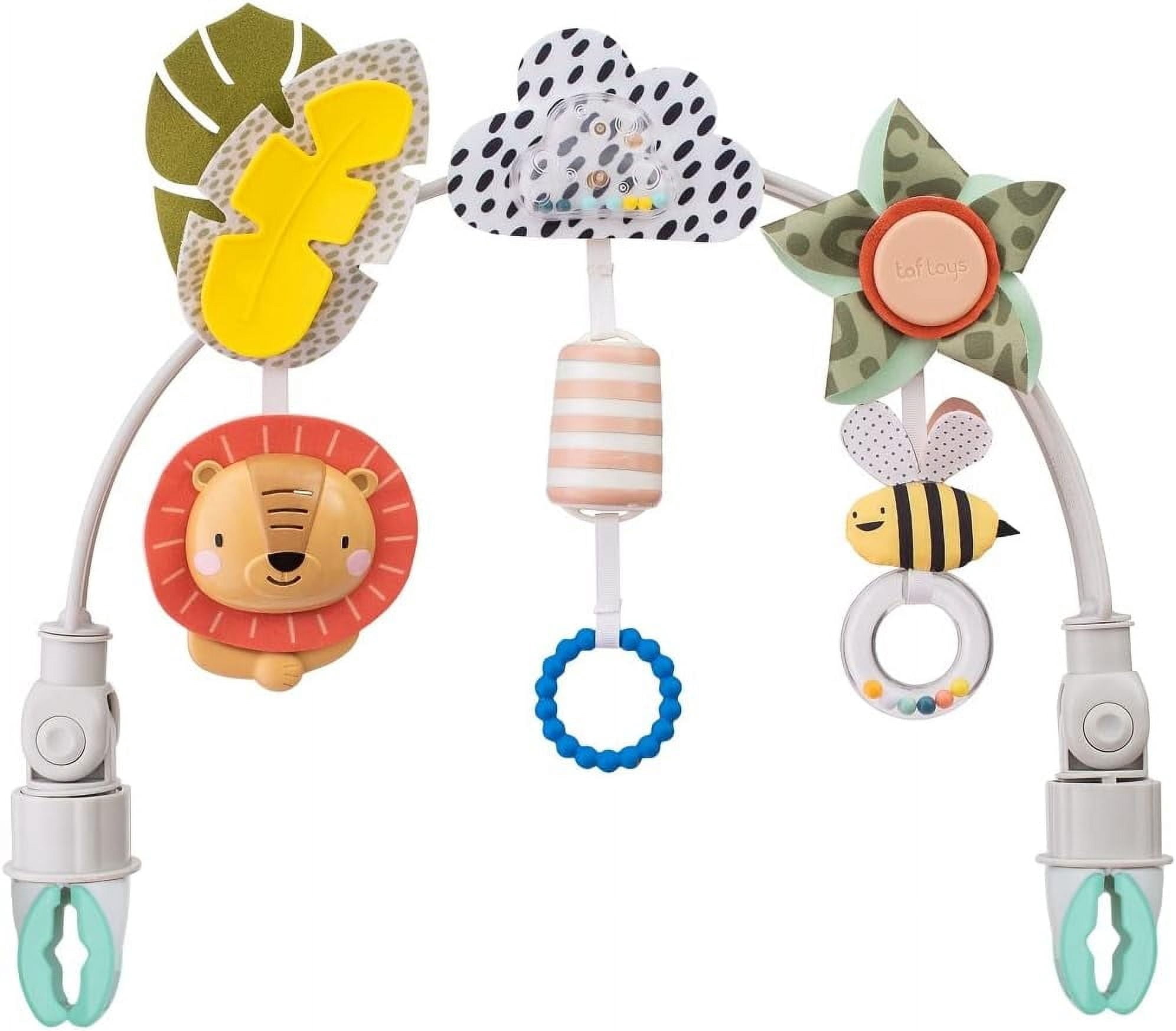 Taf Toys Savannah Adventures Arch with Fascinating Toys, Stimulates Baby’s Senses & Motor Skills Development | Newborn Toys & Baby Toys 3-6 Months | Use on Strollers, Bassinets, Crib & Car Seats