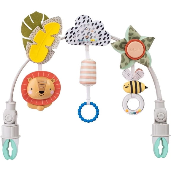 Taf Toys Savannah Adventures Arch with Fascinating Toys, Stimulates Babys Senses & Motor Skills Development | Newborn Toys & Baby Toys 3-6 Months | Use on Strollers, Bassinets, Crib & Car Seats