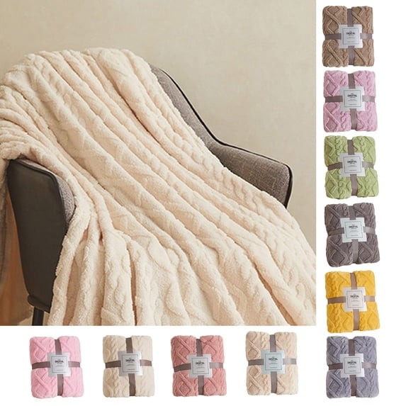Taffeta Fleece Blanket Soft Throw Blanket Warm Lightweight for Sofa Bed Camping Holiday Gift Blanket 18x26 Inch Beige