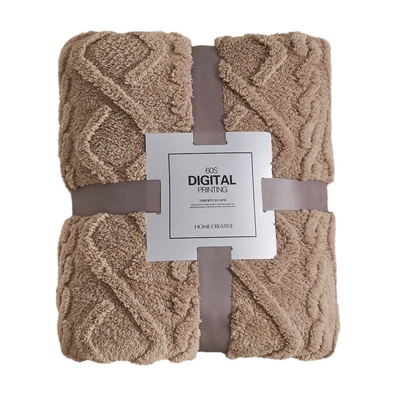 Taffeta Fleece Blanket Soft Throw Blanket Warm Lightweight for Sofa Bed Camping Holiday Gift Blanket 18x26 Inch Coffee