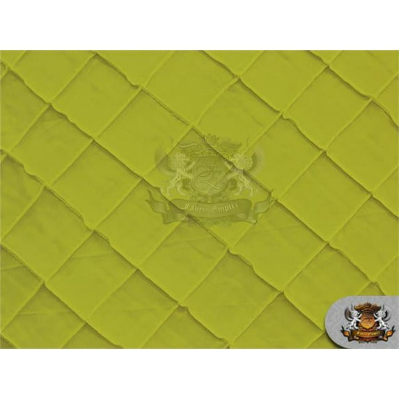 Taffeta Pintuck 1"x1" Diamond Fabric LIME / 110" Wide / Sold by the yard