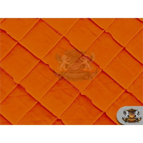 Taffeta Pintuck 2"x2" Diamond Fabric FIRE ORANGE / 55" Wide / Sold by the yard
