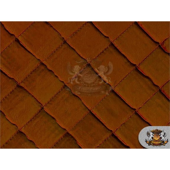 Taffeta Pintuck 2"x2" Diamond Fabric RUST / 110" Wide / Sold by the yard