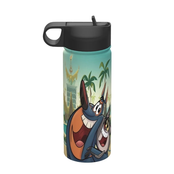 Taffy Boing Kids Insulated Water Bottle With Straw - 18 Oz Stainless Steel Double Wall Vacuum Cup, Leakproof, Bpa Free, Suitable For Boys And Girls