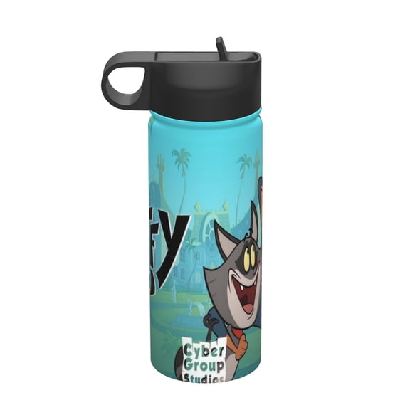 Taffy Boing Kids Insulated Water Bottle With Straw - 18 Oz Stainless Steel Double Wall Vacuum Cup, Leakproof, Bpa Free, Suitable For Boys And Girls