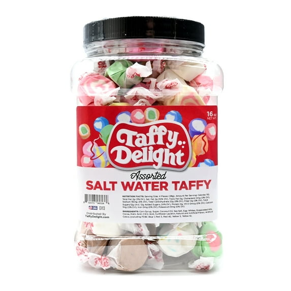 Taffy Delight Salt Water Taffy 16oz Jar (Assorted)