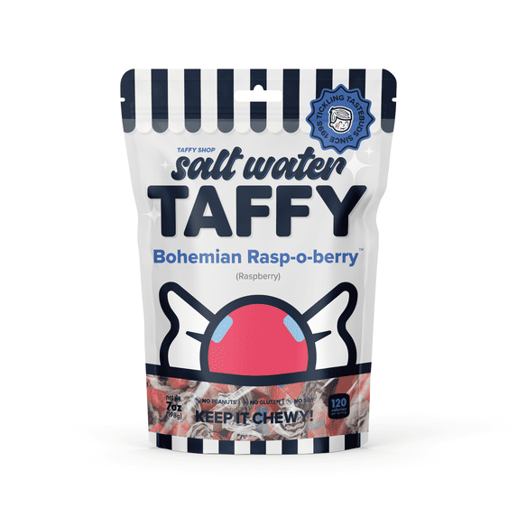 Taffy Shop Bohemian-Rasp-O-Berry, Raspberry Salt Water Taffy(7oz)