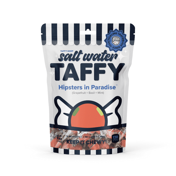 Taffy Shop Hipsters in Paradise, Grapefruit Basil Mint Salt Water Taffy(32oz)