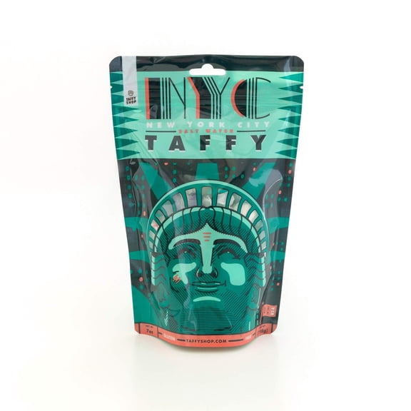 Taffy Shop NYC Statue of Liberty Water Taffy - New York City - Small Batch Salt Water Taffies Made in the USA - Super Soft, Sweet, Taffy Candy - Gluten-Free, Soy-Free, Peanut-Free - Personal (7oz)