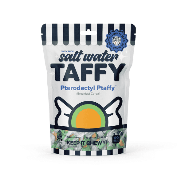 Taffy Shop Pterodactyl Ptaffy, Breakfast Cereal Salt Water Taffy(7oz)
