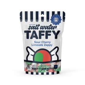 Taffy Shop Sour Cherry Limeade Zappy Salt Water Taffy Assorted Gourmet Candy Variety Pack, Bulk Sweet Snack, Fresh & Gluten-Free, 65 Individually Wrapped Pieces (32oz)