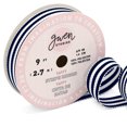 thumbnail image 1 of Taffy Stripe Grosgrain Ribbon, Navy Blue & Wide White Stripes, 5/8" x 3 Yards by Gwen Studios, 1 of 4