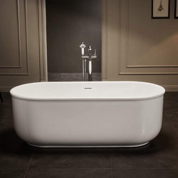 Taft 59 Inch Acrylic Double Ended Freestanding Tub - No Faucet Drillings