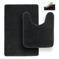 thumbnail image 1 of Tafts THIQQ Memory Foam Bathroom Rugs and Mats Sets, Ultra Soft Chenille Microfiber, Absorbent Non-Slip Machine Washable Shaggy Rugs, Bath Mat for Bathroom, Shower & Tub, Midnight Black, 1 of 6