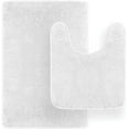 thumbnail image 1 of Tafts THIQQ Memory Foam Bathroom Rugs and Mats Sets, Ultra Soft Chenille Microfiber, Absorbent Non-Slip Machine Washable Shaggy Rugs, Bath Mat for Bathroom, Shower & Tub, Cool White, 1 of 5