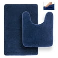 thumbnail image 1 of Tafts THIQQ Memory Foam Bathroom Rugs and Mats Sets, Ultra Soft Chenille Microfiber, Absorbent Non-Slip Machine Washable Shaggy Rugs, Bath Mat for Bathroom, Shower & Tub, Navy Blue, 1 of 6
