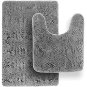 Tafts Ultra Soft Luxury Bath Mat, Bathroom Rugs, Chenille Microfiber, Absorbent Non-Slip Machine Washable, Bathroom Decor, Super Plush Bath Mats for Bathroom, Shower & Tub, Space Grey