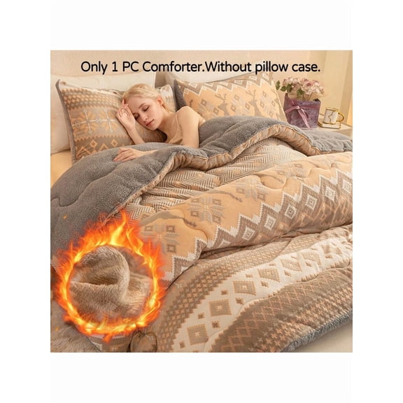 Tafu Velvet Thick Comforter - All-Season Plush Warm Soft Bedding