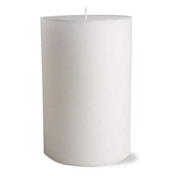 tag 100074 4-Inch by 6-Inch Unscented Long Burning Pillar Candle, White