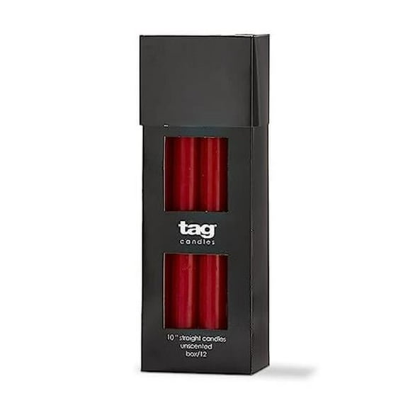 Tag 129664 10 in. Class Candle, Red - Pack of 12