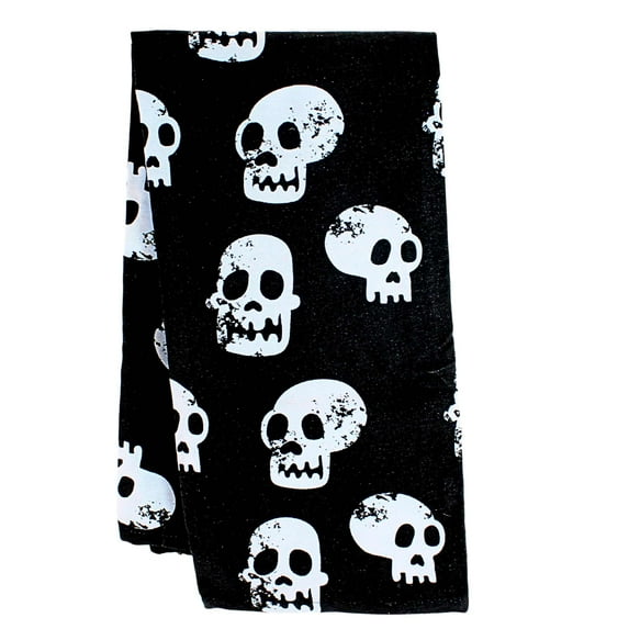 Tag 26.00In Halloween Dishtowel, Cotton, Absorbent Drying Screen Printed G14195 Skull