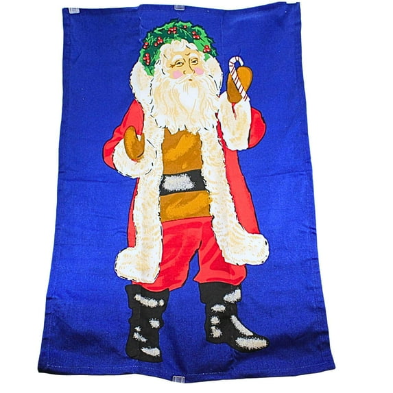 Tag 26.00In Santa Dishtowel, Cotton, Kitchen Drying Dishes G14443 Blue