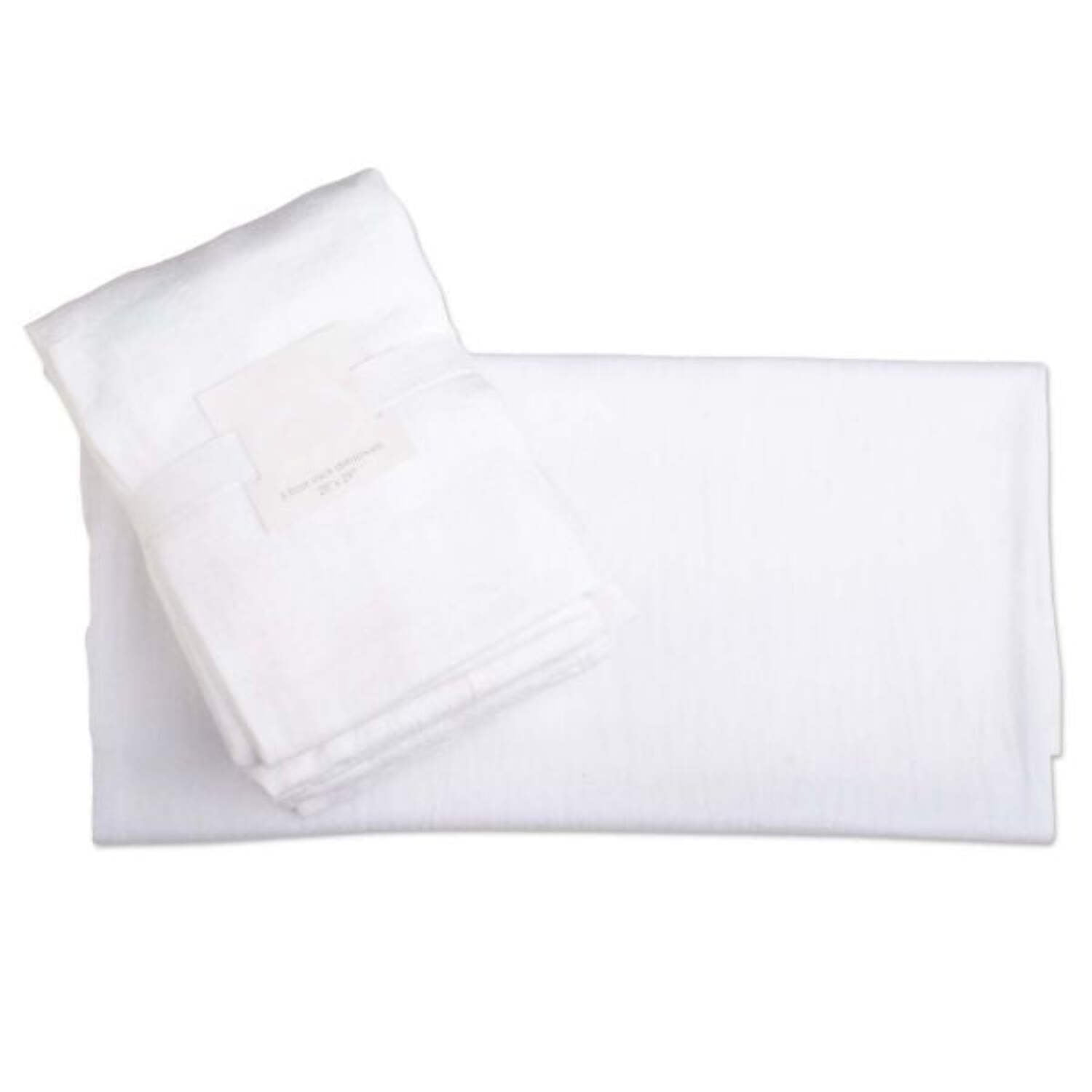 White Cotton Flour Sack Absorbent Dishtowels Set of 5