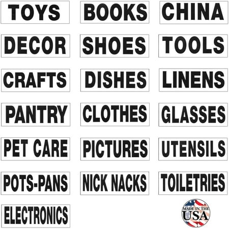 Tag-A-Room Moving Labels Content Pro Pack, 19 Content Labels, 190 Count, 1" x 4 " Permanent Labels, Moving Supplies, Bundle