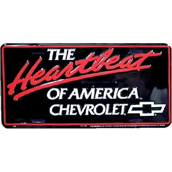 HangTime Chevy Heartbeat of America 6 x 12 Embossed aluminum license plate