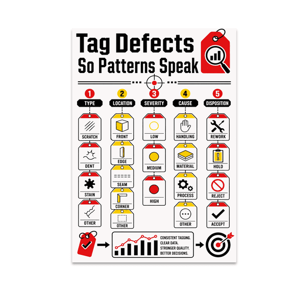 Tag Defects So Patterns Speak - Quality Control Enthusiast - 13x19 Poster Print