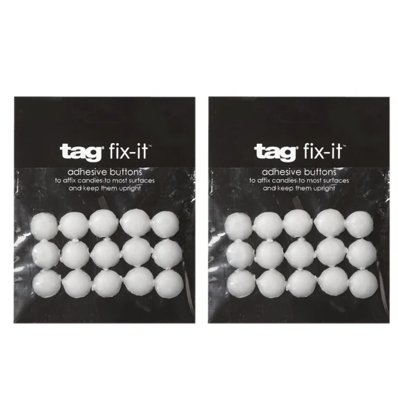 Tag Fix-It Adhesive Buttons, White - 2 Packs (010014)