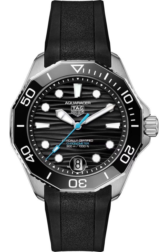 Aquaracer Professional 300 Date Automatic Black Dial Rubber Strap Men's Watch WBP5110.FT6257