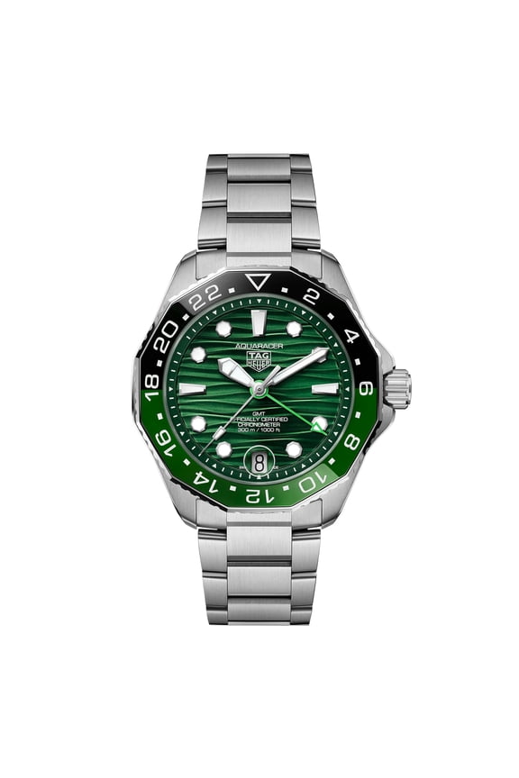 Aquaracer Professional 300 GMT Automatic Green Dial Steel Men's Watch WBP5115.BA0013