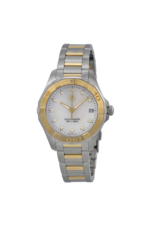 Aquaracer WAY1351.BD0917 32mm Diamonds Multicolor Steel Bracelet & Case Synthetic Sapphire Women's Watch