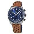 thumbnail image 1 of Tag Heuer Carrera Chronograph Automatic Blue Dial Leather Strap Men's Watch CBN2A1A.FC6537, 1 of 1