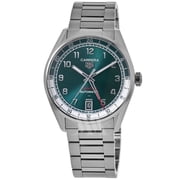 Tag Heuer Carrera Date Twin-Time Automatic Green Dial Stainless Steel Mens Watch WDA2114.BA0043