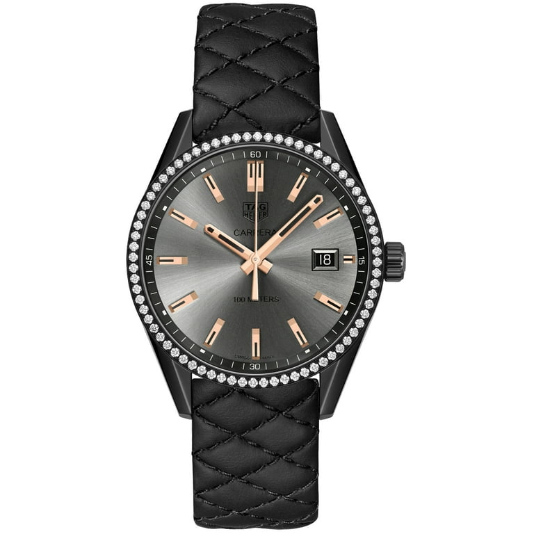 Tag Heuer Carrera Ladies Black ION Plated Steel Quartz Watch WAR1115.FC6392