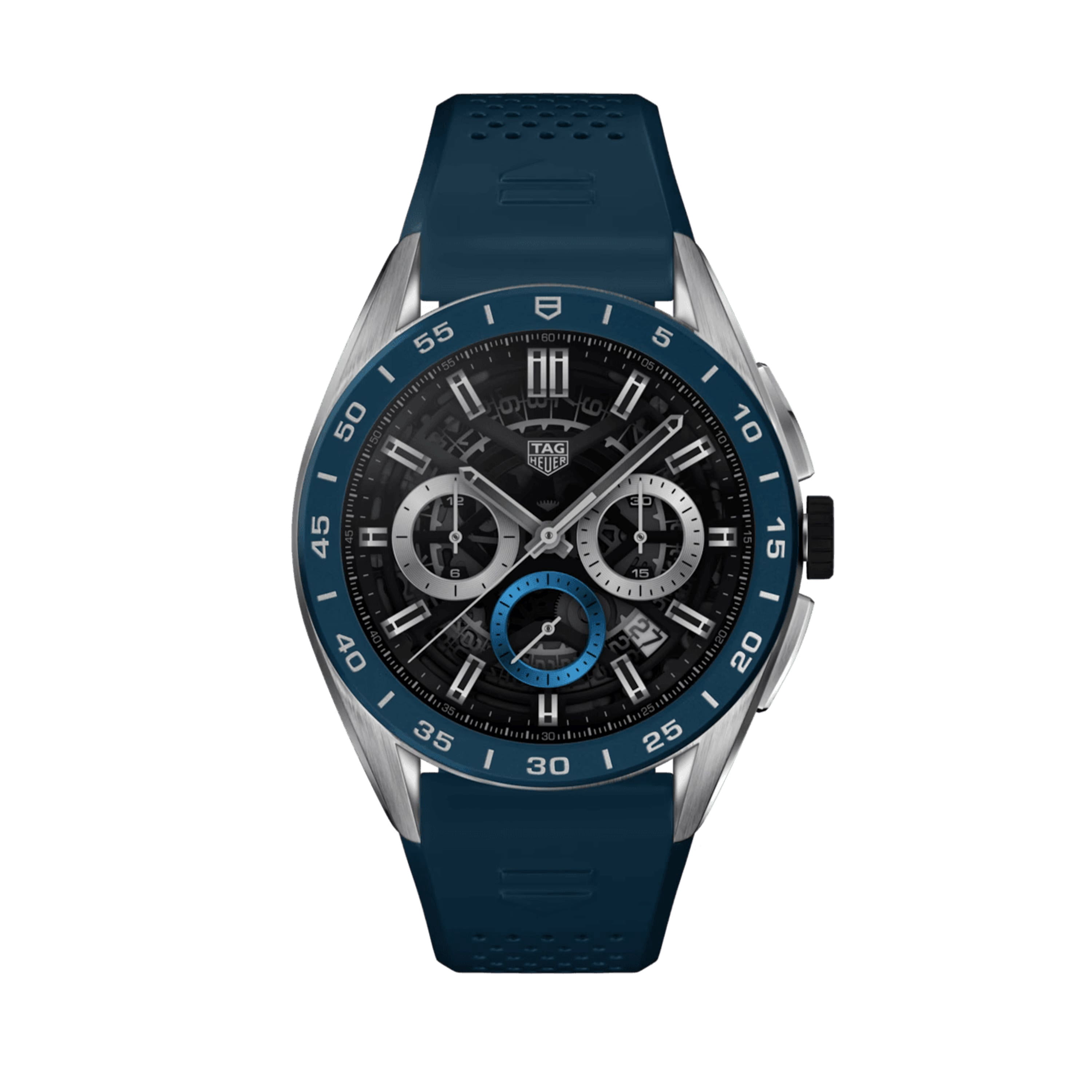 Tag Heuer Connected Calibre E4 - 45mm Digital Dial Blue Rubber