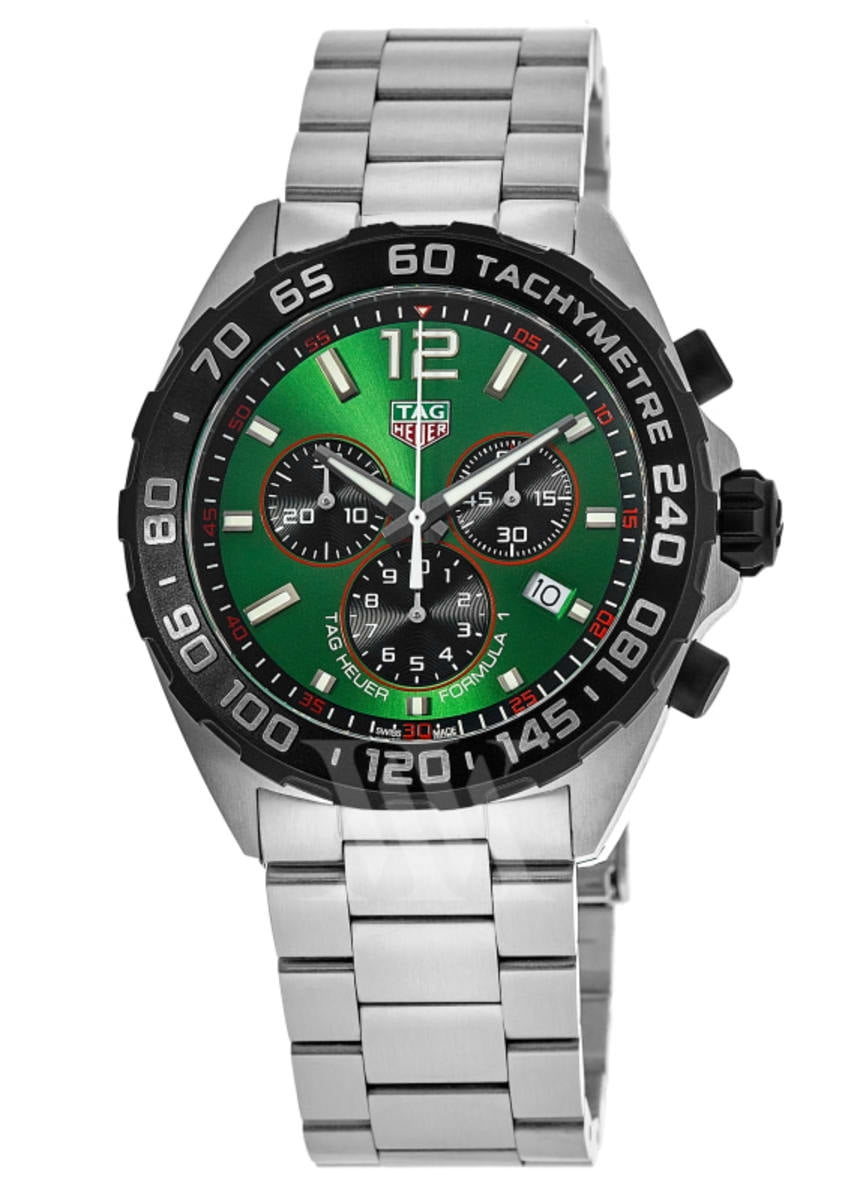 Tag Heuer Formula 1 Chronograph Quartz Green Dial Stainless Steel