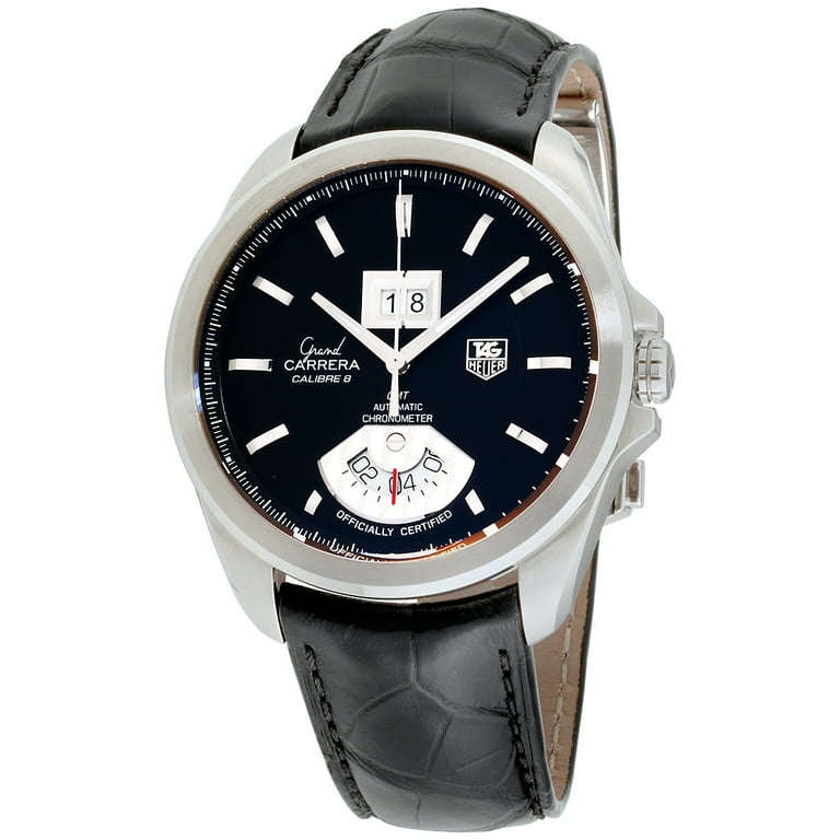 Tag Heuer Grand Carrera Black Dial Leather Strap Men s Watch WAV5111.FC6225 Walmart