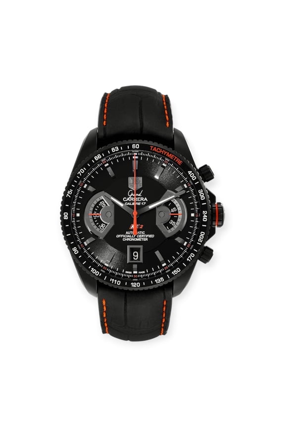 Pre-Owned Tag Heuer Grand Carrera CAV518B Titanium Black PVD Mens Watch