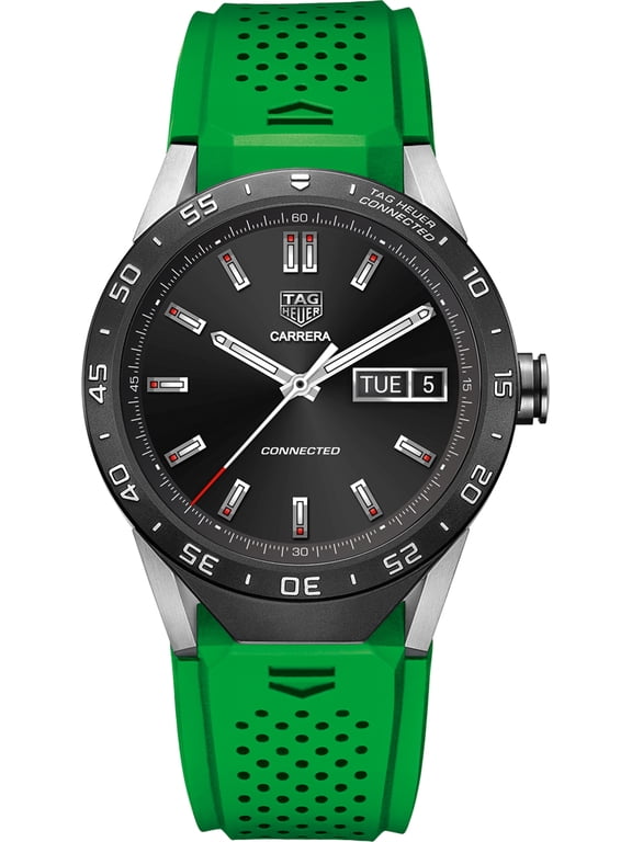 Men's SAR8A80.FT6059 'Connected' Smartwatch Android 4.3+ IOS 8.2+ Bluetooth Gyroscope sensor Haptic engine Microphone Green Rubber Watch