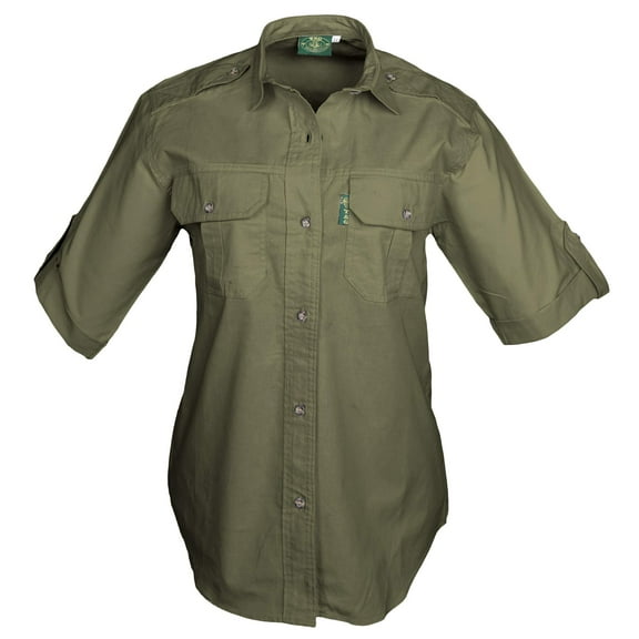 Tag Safari Women's Short Sleeve Trail Shirt (Moss, Medium)
