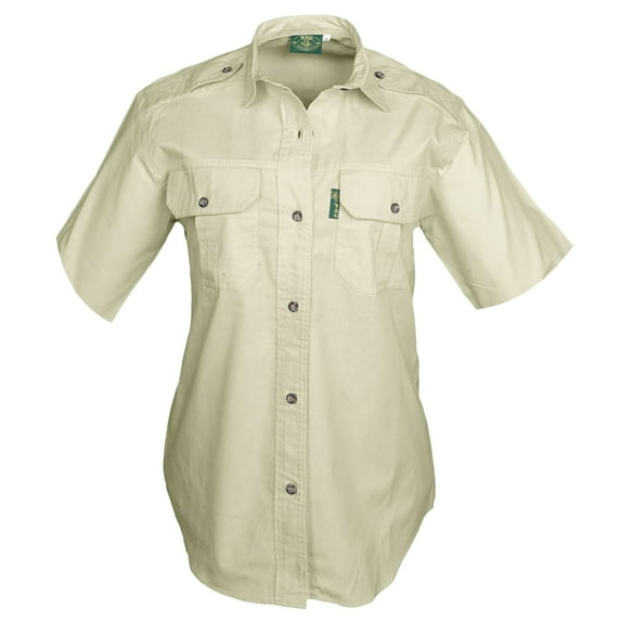 Tag Safari Women's Short Sleeve Trail Shirt (Stone, X-Large)