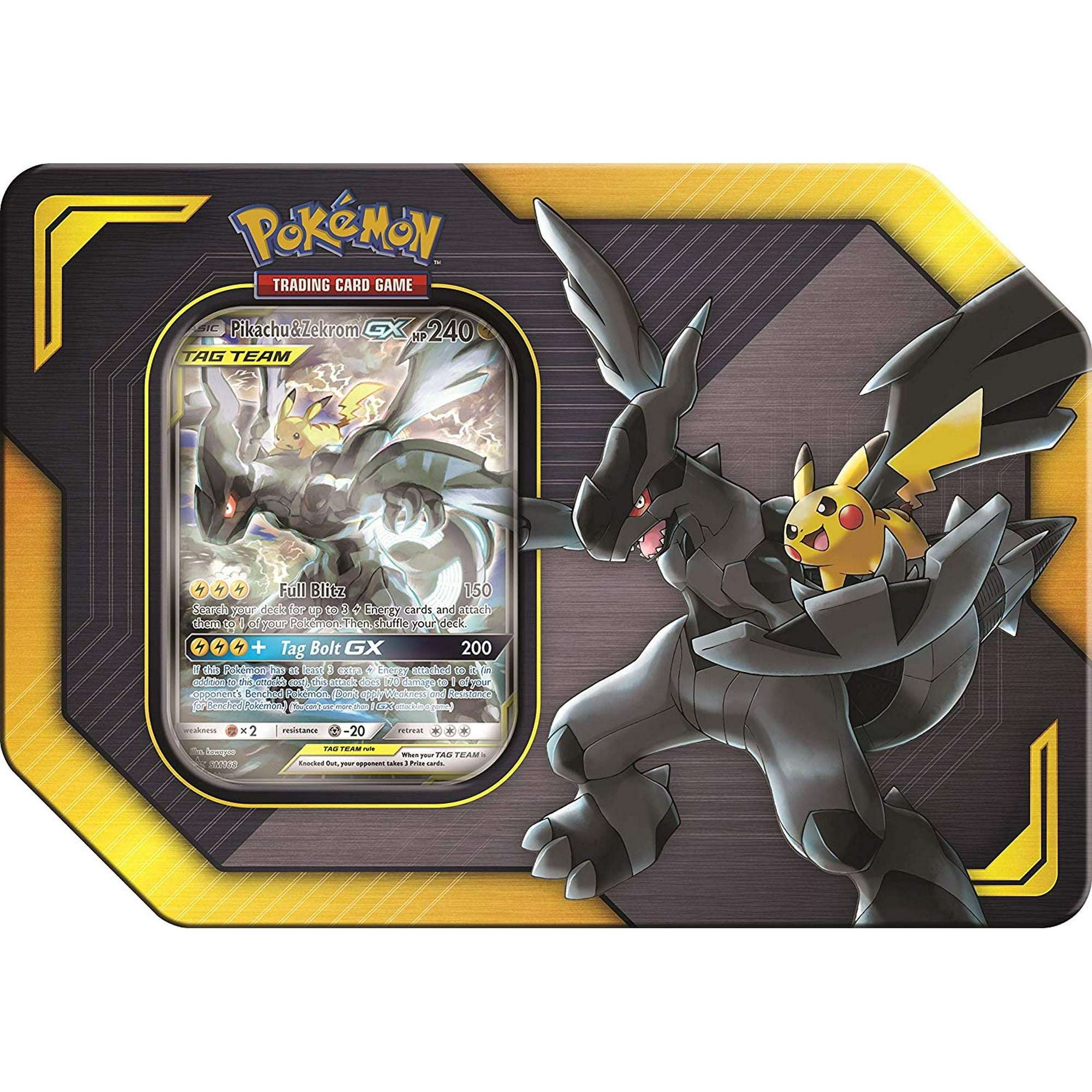 Tag Team Tin Pikachu & Zekrom GX Sealed Pokemon Tin - Walmart.com