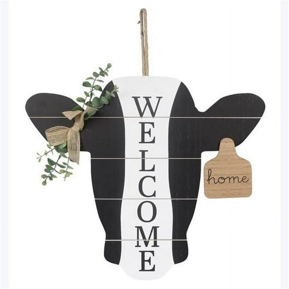 Tag Wood New Country Cow Door Hanger with Rope Hanger