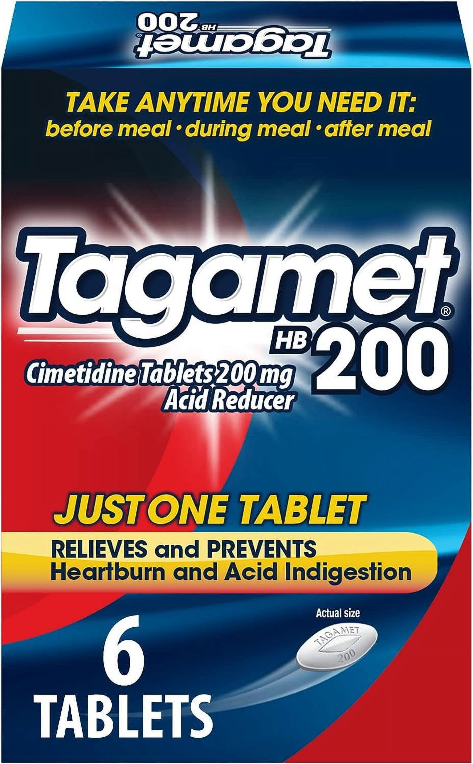 Tagamet HB 200 mg Cimetidine Acid Reducer and Heartburn Relief, 6 Count