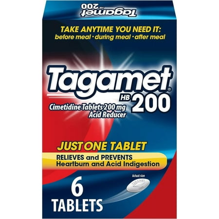 Tagamet HB 200 mg Cimetidine Acid Reducer and Heartburn Relief, 6 Count